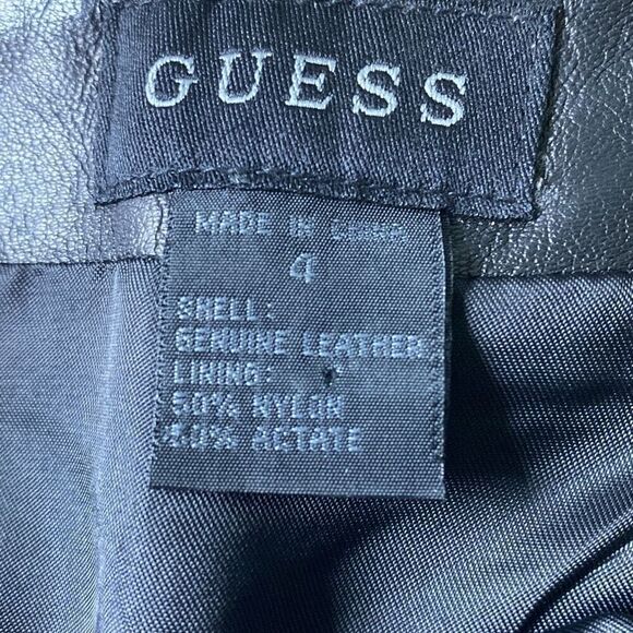 Guess Black leather midi length pencil skirt Sz 4 worn 1x - Picture 5 of 8